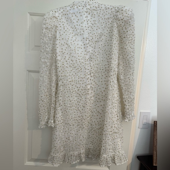 Antonio Melani x Nicola Bathie Julianna Ruffled Mock Neck Embroidered Mesh Dress - Picture 3 of 6